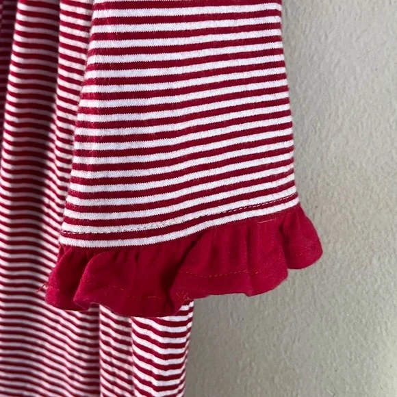 Stitchy Fish Size 7 Appliqué dress w/ Santa w/ Milk & Cookies red & white stripe - Picture 7 of 8